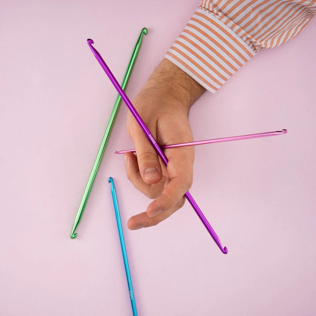 Doppelte tunesische Häkelnadel aus Alu – 28 cm - Image 5